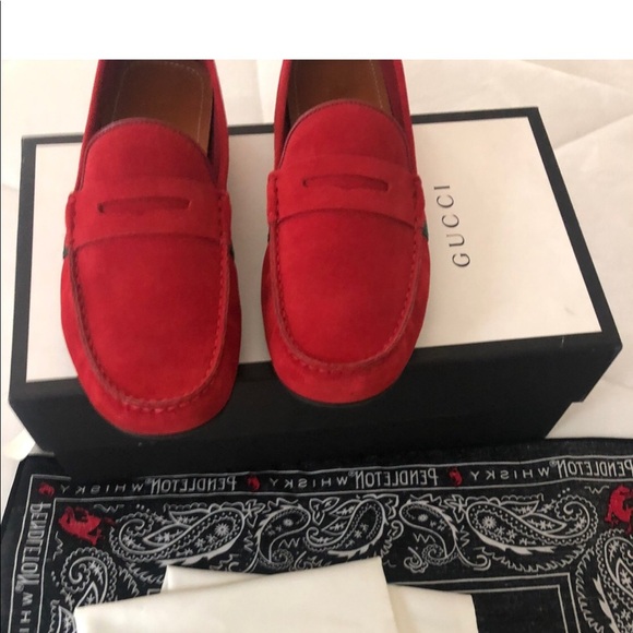 Red Gucci Loafers size 10 European size 11 US - Picture 2 of 3
